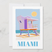 Retro Miami Lifeguard: strandvibes Feestdagenkaart (Voorkant)