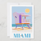 Retro Miami Lifeguard: strandvibes Feestdagenkaart (Achterkant)
