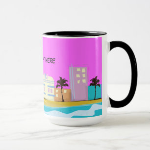 Retro Miami Poster uit de jaren 80 Mok