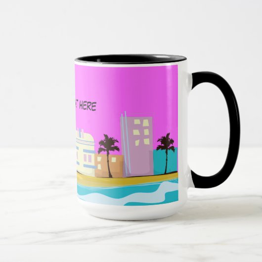 Retro Miami Poster uit de jaren 80 Mok (Rechts)