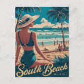 Retro Miami South Beach Art Briefkaart (Voorkant)
