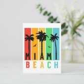 Retro Miami strand Briefkaart (Staand voorkant)