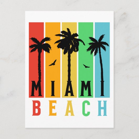 Retro Miami strand Briefkaart (Voorkant)