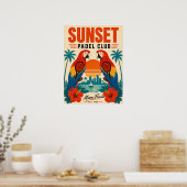 Retro Miami Sunset Padel Club Kunstposter Poster (Keuken)