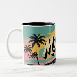Retro Miami Sunshine Tweekleurige Koffiemok