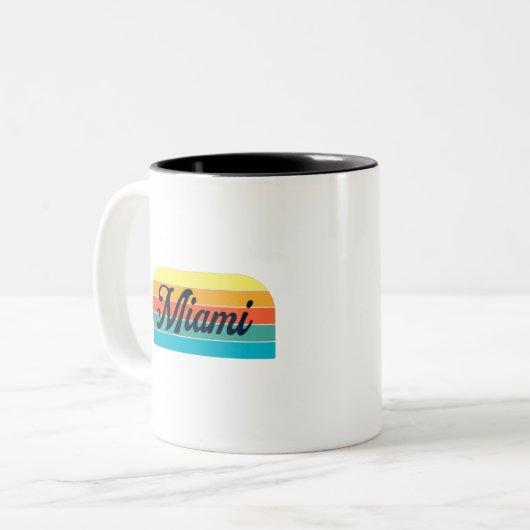 Retro Miami Tweekleurige Koffiemok (Voorkant links)