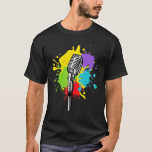 Retro Mic Music Rock Musician Jazz Songwri T-shirt