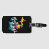 Retro  Michigan State Kaart Bagagelabel (Voorkant (horizontaal))