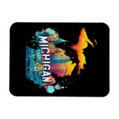 Retro  Michigan State Kaart Magneet (Horizontaal)