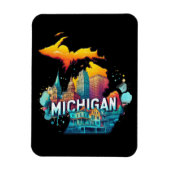 Retro  Michigan State Kaart Magneet (Verticaal)