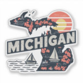 Retro Michigan State Sticker (Voorkant)