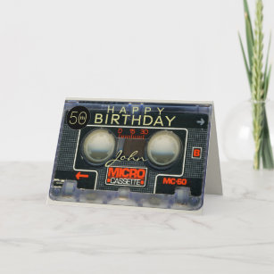 Retro Micro Audiotape 50e verjaardag recto-verso C Kaart