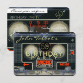 Retro Micro Audiotape 50th Birthday Invitation Kaart (Voorkant / Achterkant)