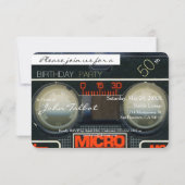 Retro Micro Audiotape 50th Birthday Invitation Kaart (Achterkant)