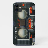 Retro Micro Audiotape Cassette gepersonaliseerde i Case-Mate iPhone Case (Achterkant)