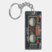 Retro Micro Audiotape Mixtape Cassette, naam K Sleutelhanger (Voorkant Links)