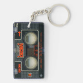Retro Micro Audiotape Mixtape Cassette, naam K Sleutelhanger (achterkant)