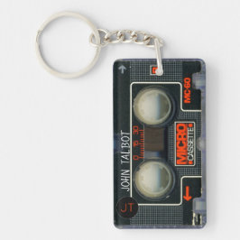 Retro Micro Audiotape Mixtape Cassette, naam K Sleutelhanger