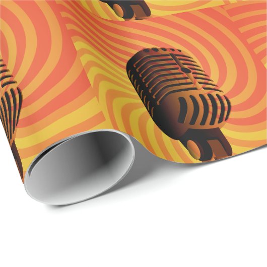 Retro Microfoon aangepaste verpakking papier (Rol Hoek)
