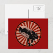 Retro microfoon grafisch in rood briefkaart (Voorkant / Achterkant)