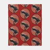 Retro microfoon grafisch in rood fleece deken (Voorkant)