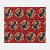 Retro microfoon grafisch in rood fleece deken (Voorkant (Horizontaal))