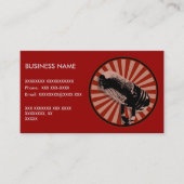 Retro microfoon grafisch in rood visitekaartje (Voorkant)