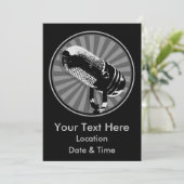 Retro microfoon grafisch kaart (Staand voorkant)