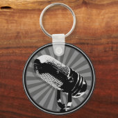 Retro microfoon grafisch sleutelhanger (Voorkant)