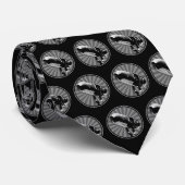 Retro microfoon grafisch stropdas (Opgerold)