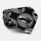 Retro microfoon grafisch stropdas (Opgerold)