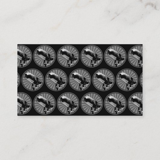 Retro microfoon grafisch visitekaartje (Achterkant)