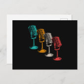 Retro Microfoon Mic  Musician Singing Gift Briefkaart (Voorkant / Achterkant)