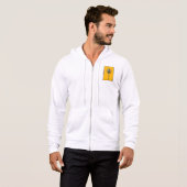 Retro Microfoon op Krachtig Geel Hoodie (Voorkant volledig)