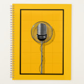 Retro Microfoon op Krachtig Geel Planner (Voorkant)