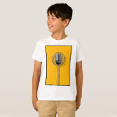 Retro Microfoon op Krachtig Geel T-shirt (Voorkant volledig)