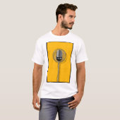 Retro Microfoon op Krachtig Geel T-shirt (Voorkant volledig)