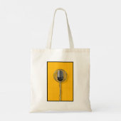 Retro Microfoon op Krachtig Geel Tote Bag (Achterkant)