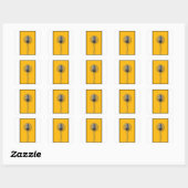 Retro Microfoon op Krachtig Geel Vierkante Sticker (Vel)
