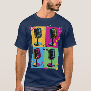  Retro-microfoon - Pop Art Music Recording T-shirt