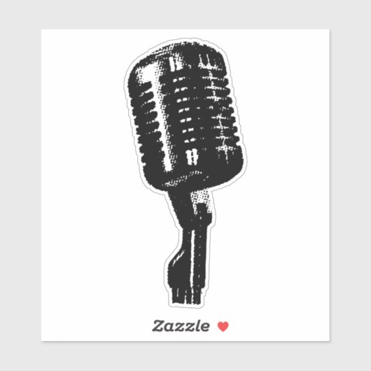Retro Microfoon Vibes – Sticker Magic (Vel)