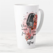 Retro microfoon wanneer woorden niet goed praten latte mok (Rechterhoek)