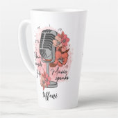 Retro microfoon wanneer woorden niet goed praten latte mok (Linkerhoek)