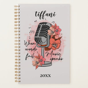 Retro microfoon wanneer woorden niet goed praten planner