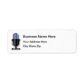 Retro Microphone Business Return Address Labels (Voorkant)