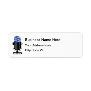Retro Microphone Business Return Address Labels