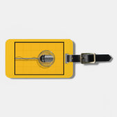 Retro Microphone on Bold Yellow Bagagelabel (Voorkant horizontaal)