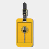 Retro Microphone on Bold Yellow Bagagelabel (Voorkant verticaal)