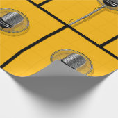 Retro Microphone on Bold Yellow Cadeaupapier (Hoek)