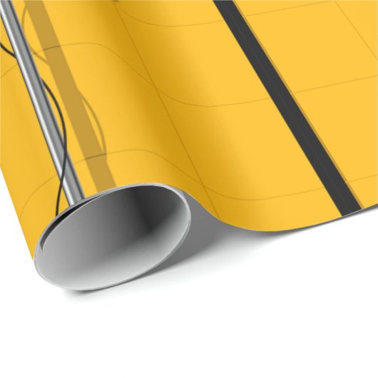 Retro Microphone on Bold Yellow Cadeaupapier (Rol Hoek)